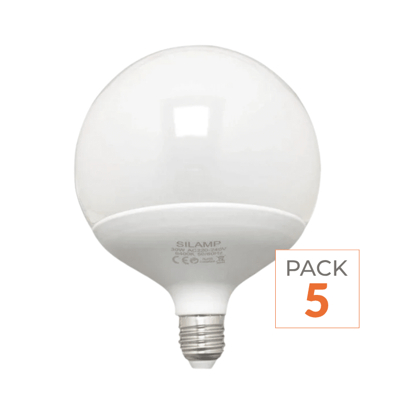 Ampoule LED E27 18W 220V G95 300° (Pack de 5) - Silamp France
