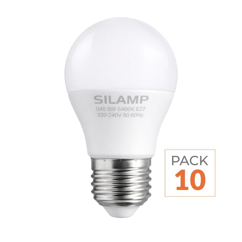 Ampoule LED E27 8W 220V G45 300° (Pack de 10) - Silamp France