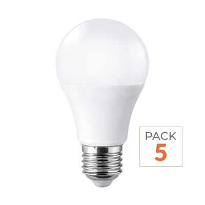 Ampoule LED E27 9W 220V A60 180° - Pack de 5