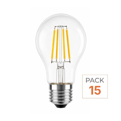Ampoule LED E27 A60 3.8W Filament Classe Énergétique A 210lm/W - Pack de 15