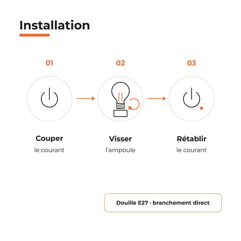 Ampoule LED Filament Connectée Wifi E27 4W Ambrée G95 CCT - 2700K/6500K - Silamp France