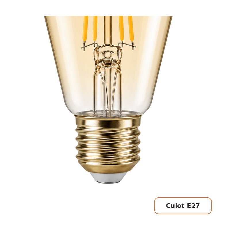 Ampoule LED Filament Connectée Wifi E27 4W Ambrée ST64 CCT - 2700K/6500K - Pack de 10 - Silamp France