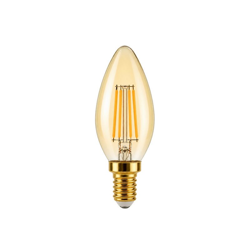Ampoule LED Filament Dimmable E14 4W Ambrée C37 - Silamp France