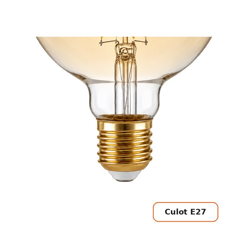 Ampoule LED Filament Dimmable E27 8W Ambrée G95 - Pack de 10 - Silamp France