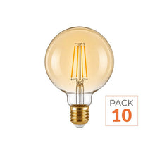 Ampoule LED Filament Dimmable E27 8W Ambrée G95 - Pack de 10
