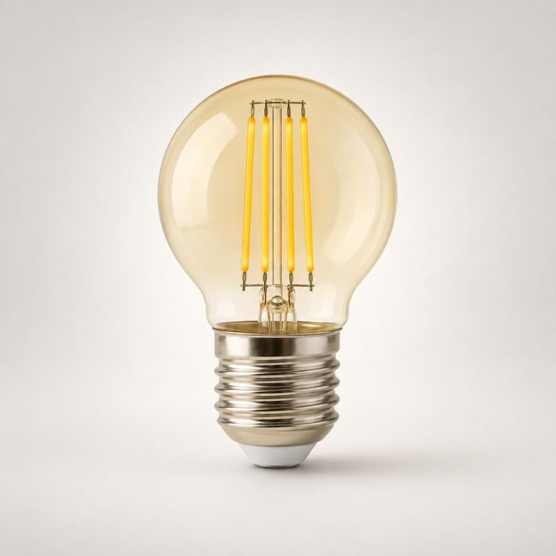 Ampoule LED Filament E27 4W Ambrée G45 - Silamp France