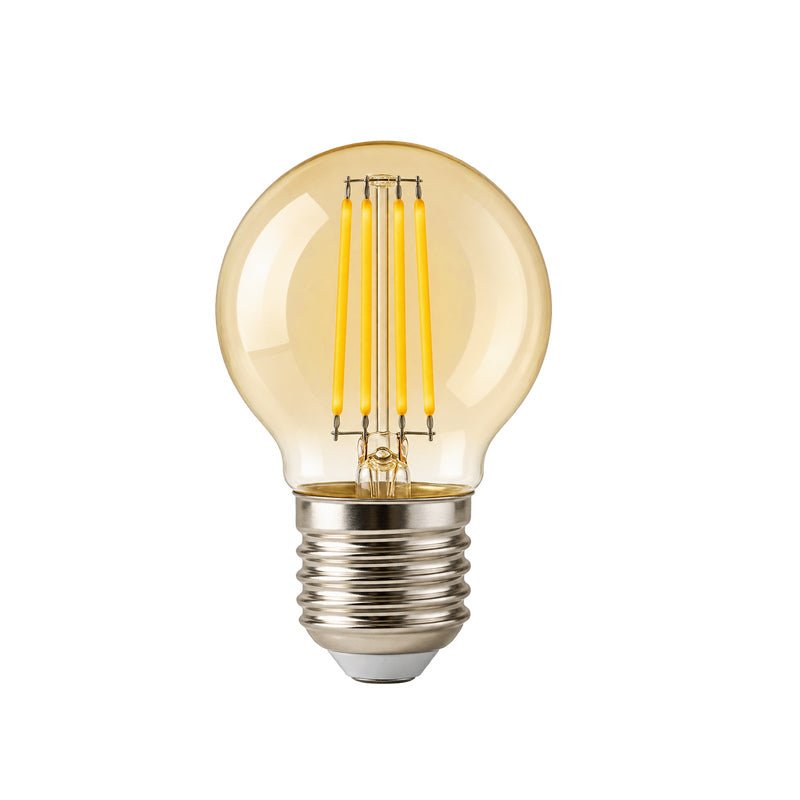 Ampoule LED Filament E27 4W Ambrée G45 - Silamp France