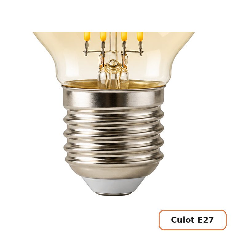 Ampoule LED Filament E27 4W Ambrée G45 - Pack de 10 - Silamp France