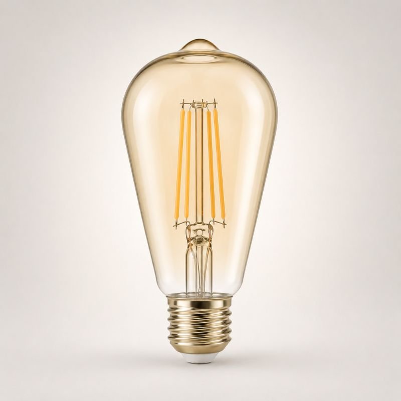 Ampoule LED Filament E27 4W Ambrée ST64 - Silamp France