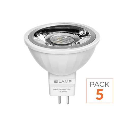 Pack de  5 - Ampoule LED GU5.3 / MR16 12V 8W SMD 80°