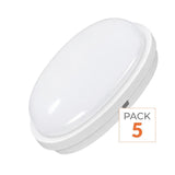 Pack de  5 - Applique LED Murale 20W Blanche Hublot Ronde IP65