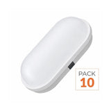Applique LED Murale 20W Blanche Ovale IP65 (Pack de 10)