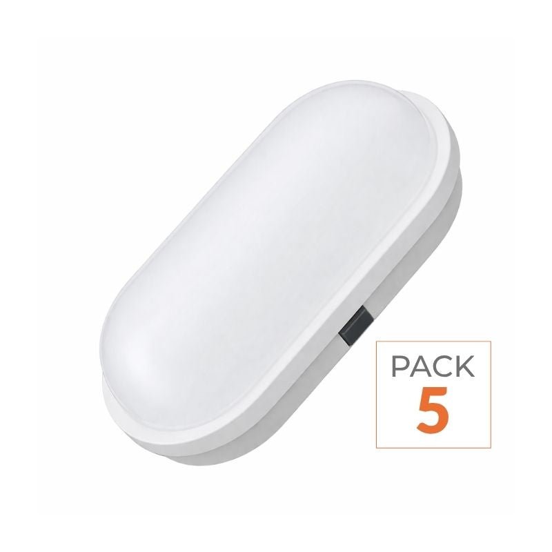 Applique LED Murale 20W Blanche Ovale IP65 (Pack de 5) - Silamp France