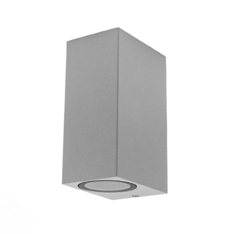 Applique Murale Argent LED Carrée IP44 double faisceau GU10 - Silamp France