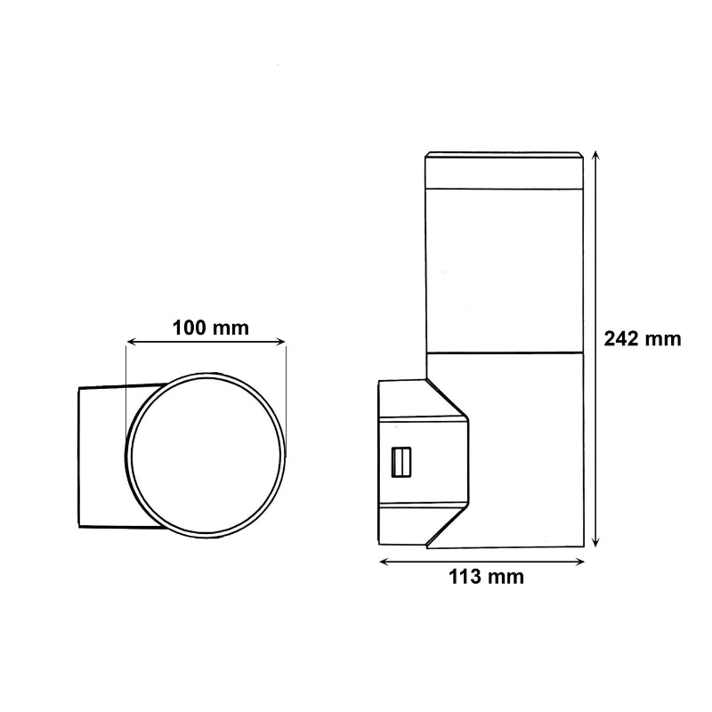 Applique Murale Extérieur Jardin Cylindre IP65 pour Ampoule E27 - Silamp France