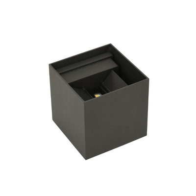Applique Murale Graphite Grise 12W Double Faisceau IP65 Cube