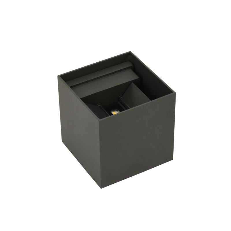 Applique Murale Graphite Grise 12W Double Faisceau IP65 Cube - Silamp France