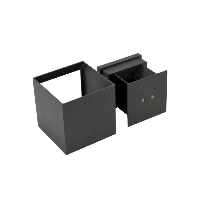 Applique Murale Graphite Grise 12W Double Faisceau IP65 Cube - Silamp France
