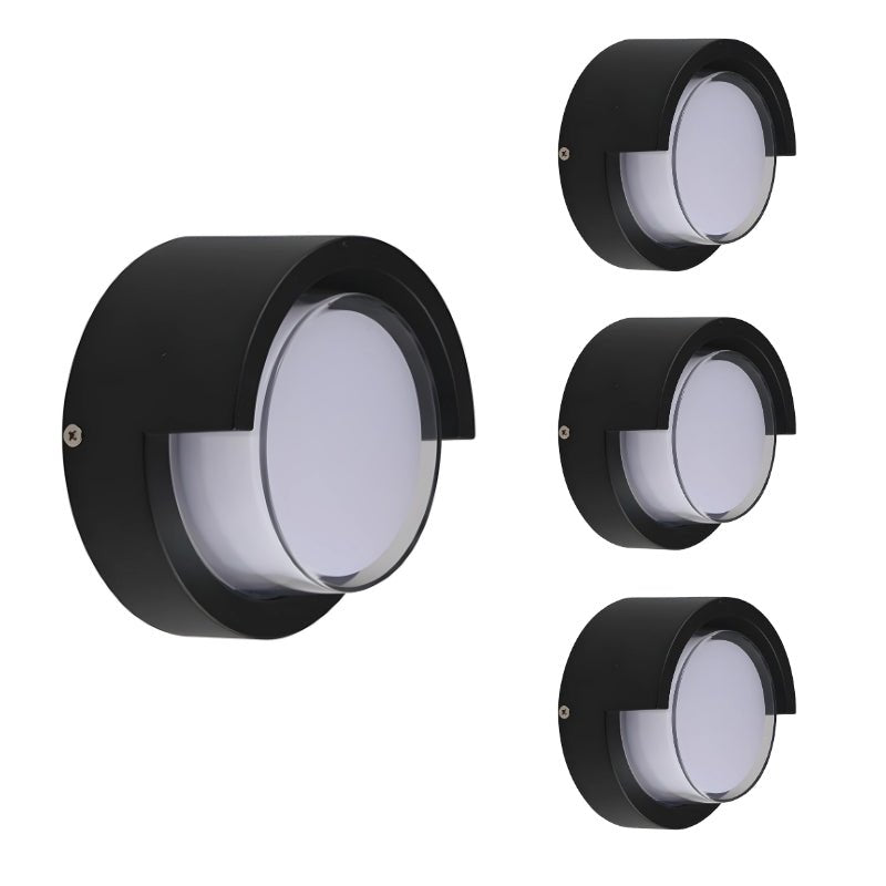 Applique Murale LED 15W Noire Ronde IP65 avec Cache (Pack de 4) - Silamp France