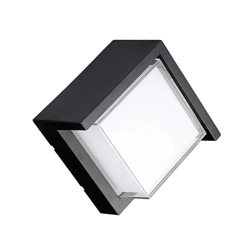 Applique Murale LED CCT 15W Noire Carrée IP65 avec Cache - 3000K/4000K/6500K - Silamp France
