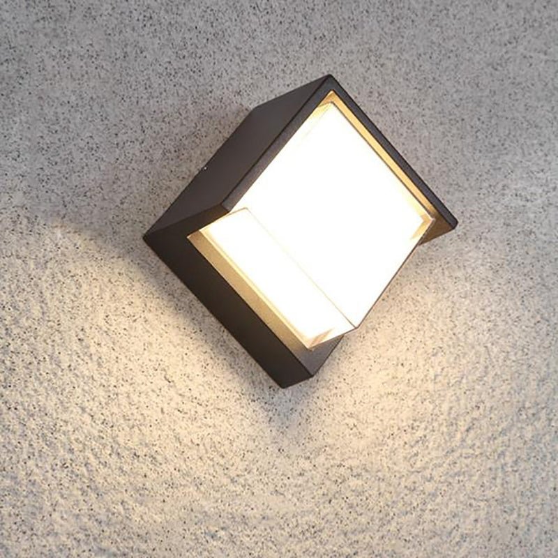 Applique Murale LED CCT 15W Noire Carrée IP65 avec Cache - 3000K/4000K/6500K - Silamp France
