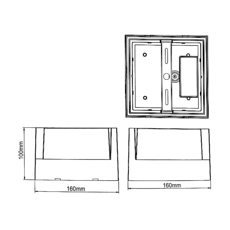 Applique Murale LED CCT 15W Noire Carrée IP65 avec Cache - 3000K/4000K/6500K - Silamp France