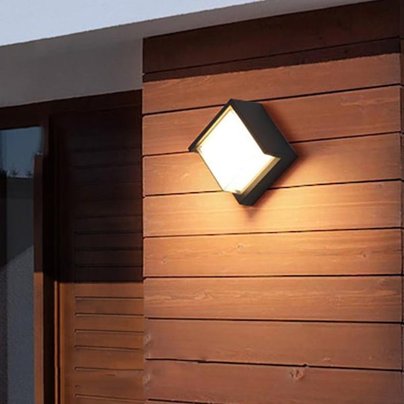 Applique Murale LED CCT 15W Noire Carrée IP65 avec Cache - 3000K/4000K/6500K - Silamp France