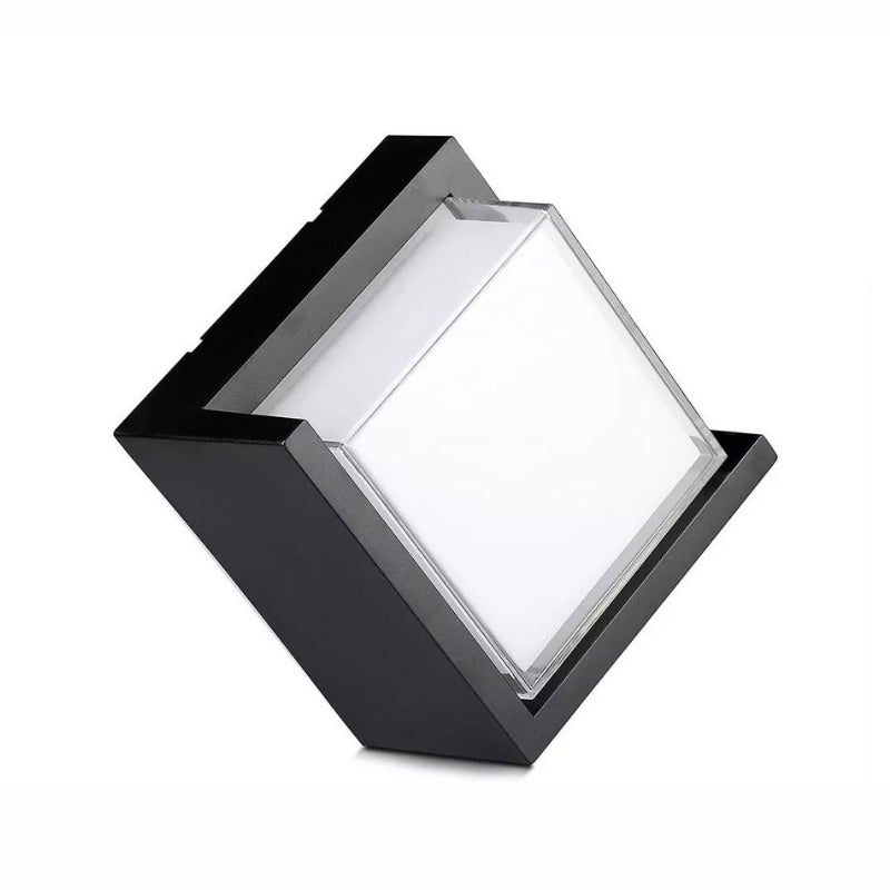 Applique Murale LED CCT 15W Noire Carrée IP65 avec Cache - 3000K/4000K/6500K - Silamp France