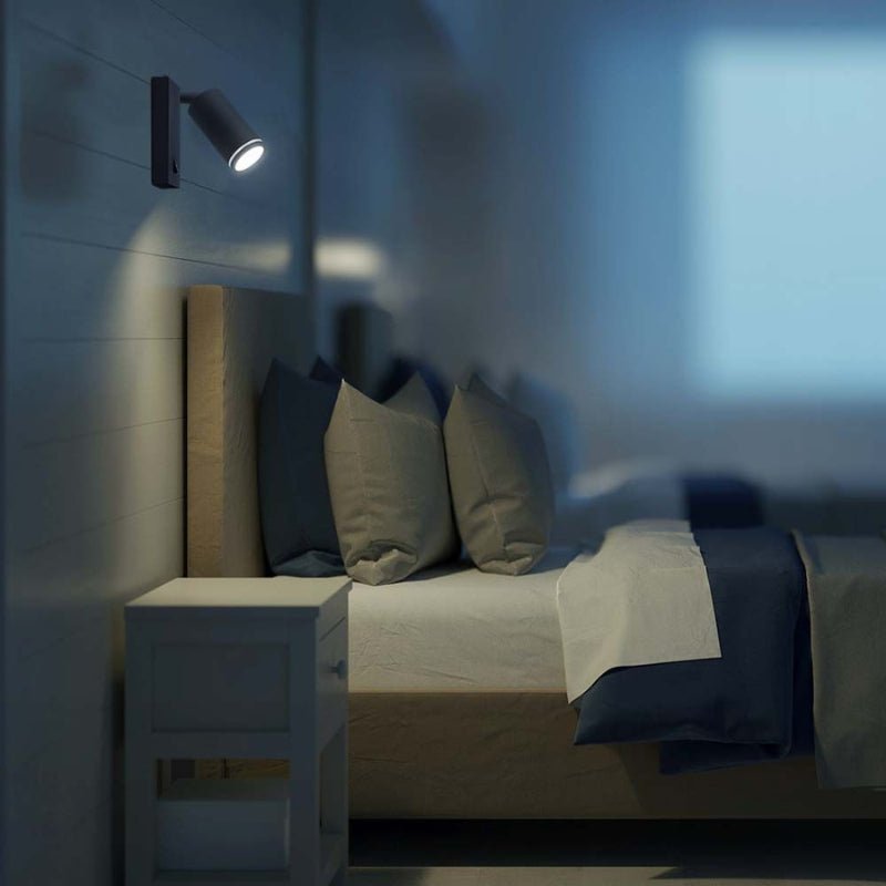 Applique Murale Noire avec Interrupteur pour Ampoule GU10 - Silamp France