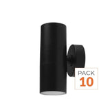 Pack de  10 - Applique Murale Noire IP65 Double Faisceau GU10