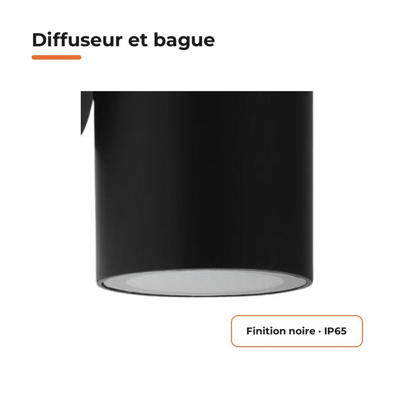 Applique Murale Noire IP65 pour Ampoule GU10 - Silamp France