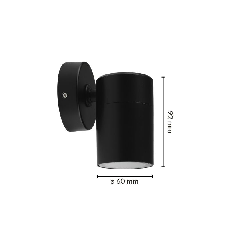 Applique Murale Noire IP65 pour Ampoule GU10 - Silamp France