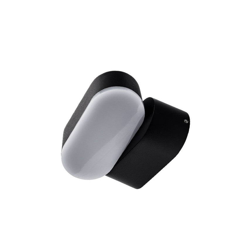 Applique Murale Noire LED 6W IP54 Orientable Ovale - Silamp France
