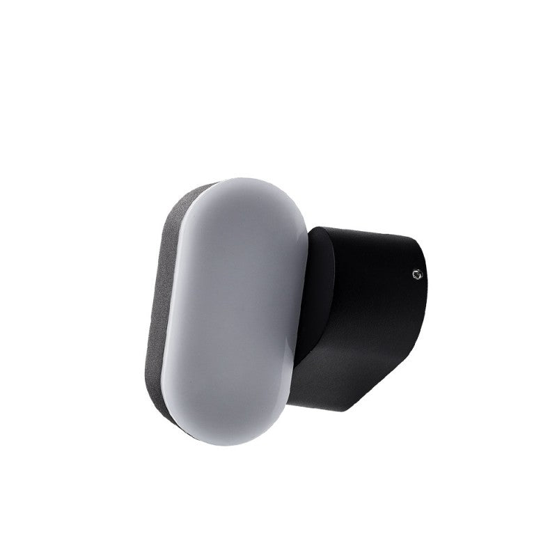 Applique Murale Noire LED 6W IP54 Orientable Ovale - Silamp France