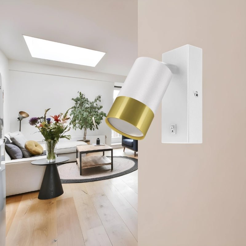 Applique Orientable avec Interrupteur BLANC et OR pour Ampoule GU10 - Silamp France