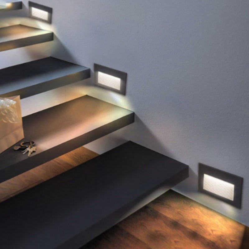 Balise LED en Saillie Rectangle 3W 220V 65° Grise IP65 pour Escaliers - Silamp France