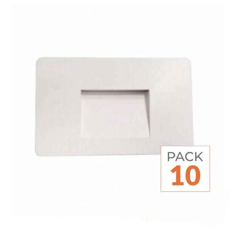 Balise LED saillie 3W 220V 120° Blanche IP44 pour Escalier (Pack de 10) - Silamp France
