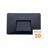 Pack de  10 - Balise LED saillie 3W 220V 120° Noire IP44 pour Escalier