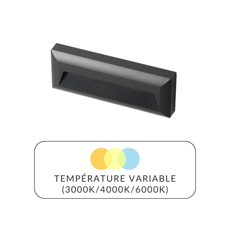 Balise LED Saillie CCT Étanche 5W NOIRE - 3000K/4000K/6500K - Silamp France