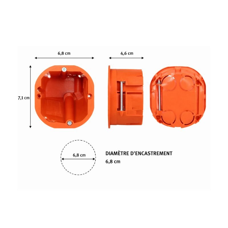 Boîte d'Encastrement pour Cloisons 60mm Profondeur - Octogone - Silamp France