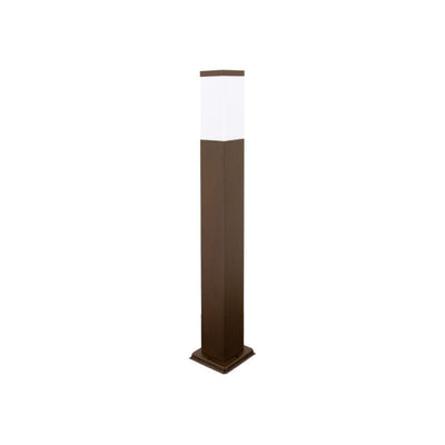 Borne de Jardin 80cm Carré Marron pour Ampoule E27