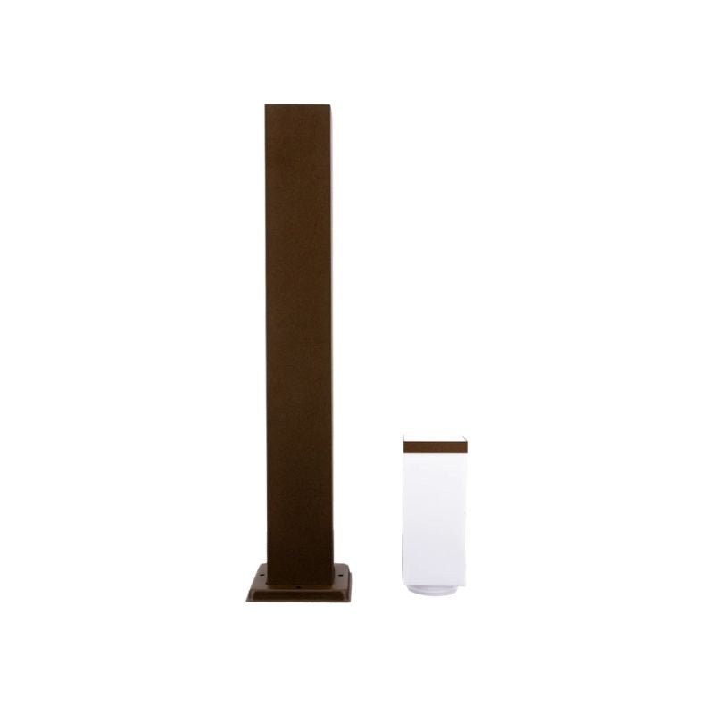 Borne de Jardin 80cm Carré Marron pour Ampoule E27 - Silamp France