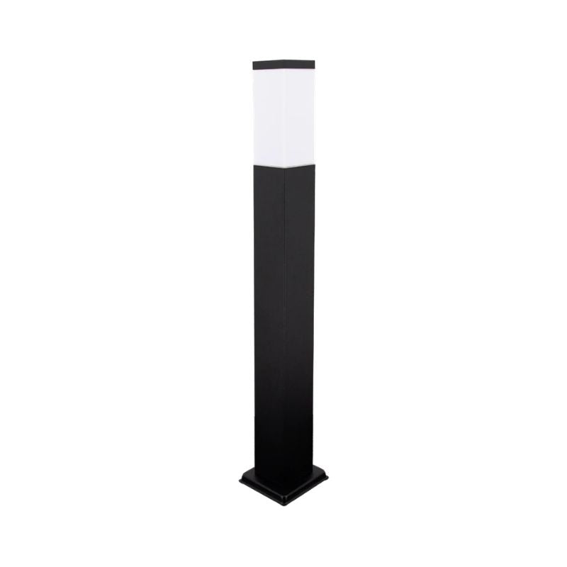 Borne de Jardin 80cm Carré Noir pour Ampoule E27 - Silamp France