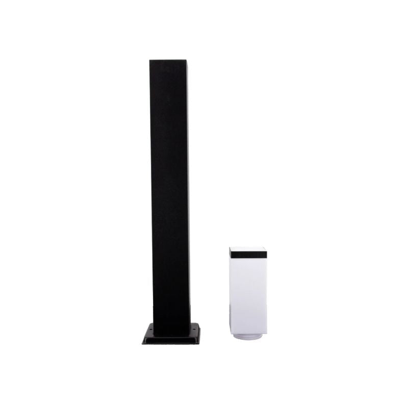 Borne de Jardin 80cm Carré Noir pour Ampoule E27 - Silamp France