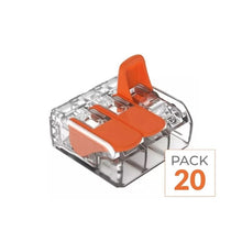 Pack de  20 - Borne de raccordement à levier 3 entrées