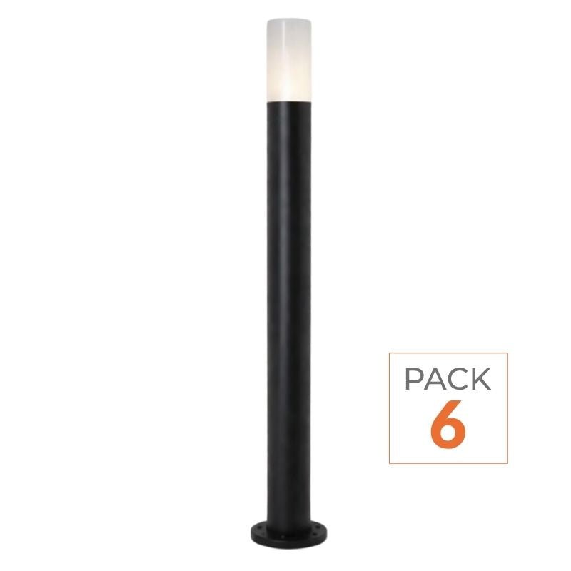 Borne Extérieure LED 1m IP65 220V pour Ampoule E27 (Pack de 6) - Silamp France