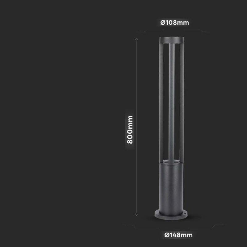 Borne Extérieure LED Design 80cm 220V IP65 Noir 10W - Silamp France