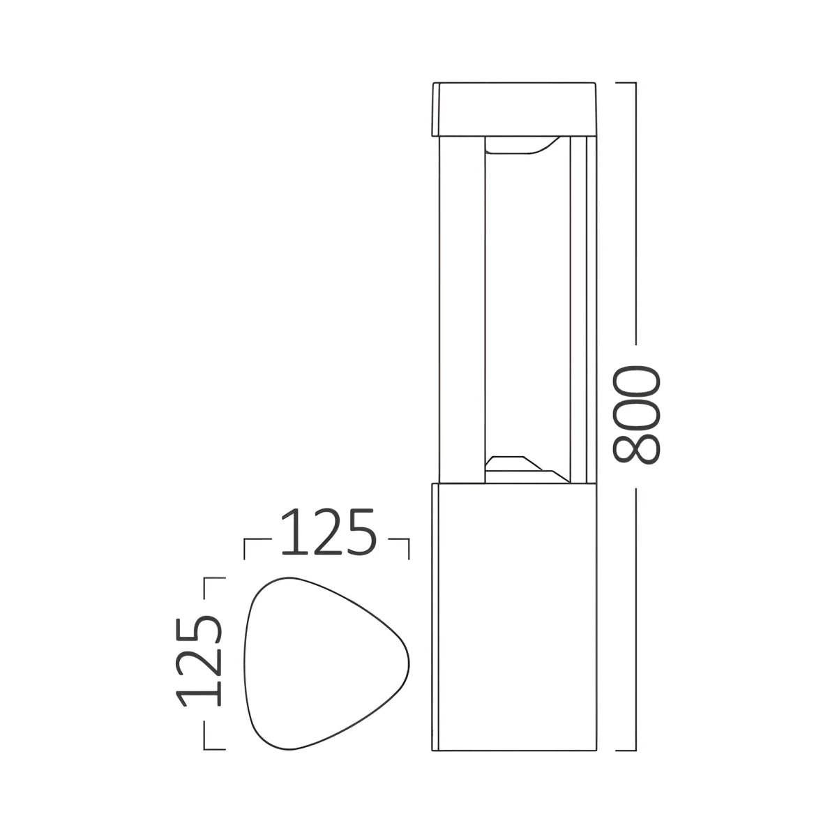 Borne LED Extérieure Grise 3 Piliers 80cm 7W IP54 - Silamp France