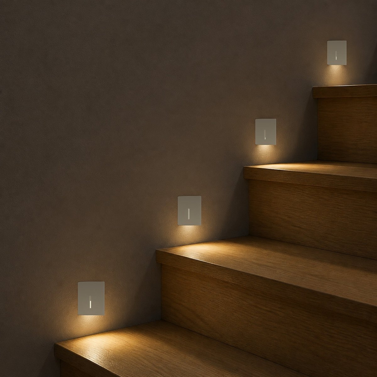 Cadre Carré Blanc pour Balise LED Escalier - Modèle Trait Fin - Silamp France