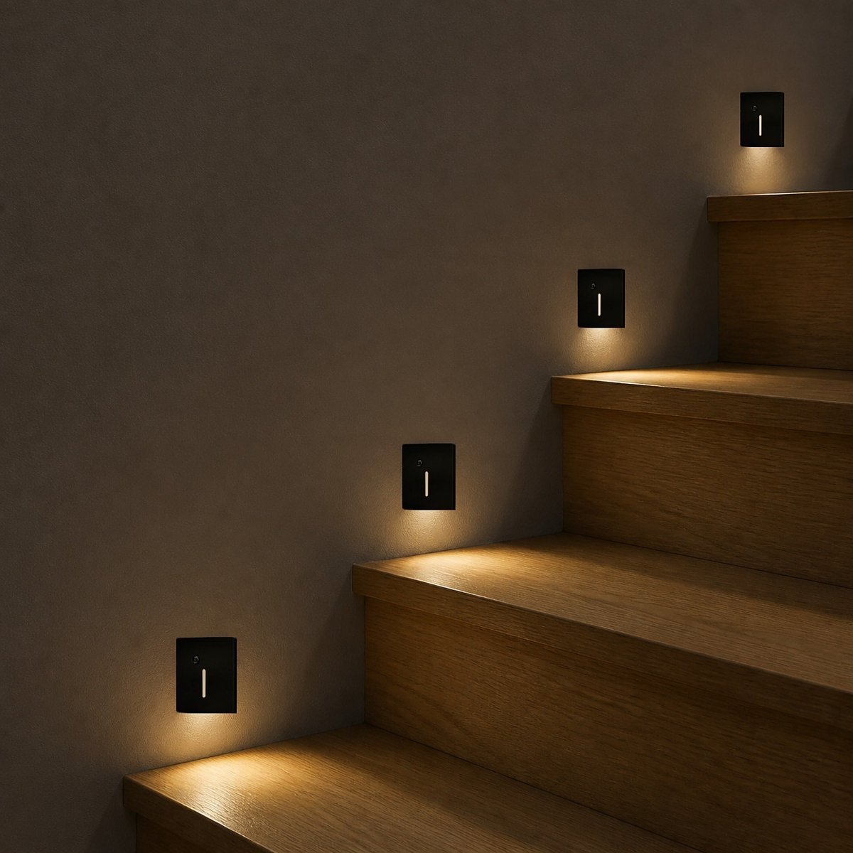 Cadre Carré Noir pour Balise LED Escalier avec Détecteur - Modèle Trait Fin - Silamp France